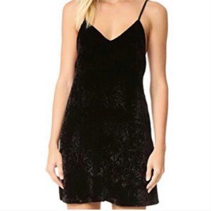 Alice + Olivia Black Crushed Velvet Mini Dress